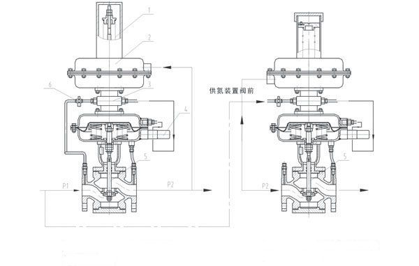 ZZYVP带指挥器操作型自力式压力调节阀结构图纸