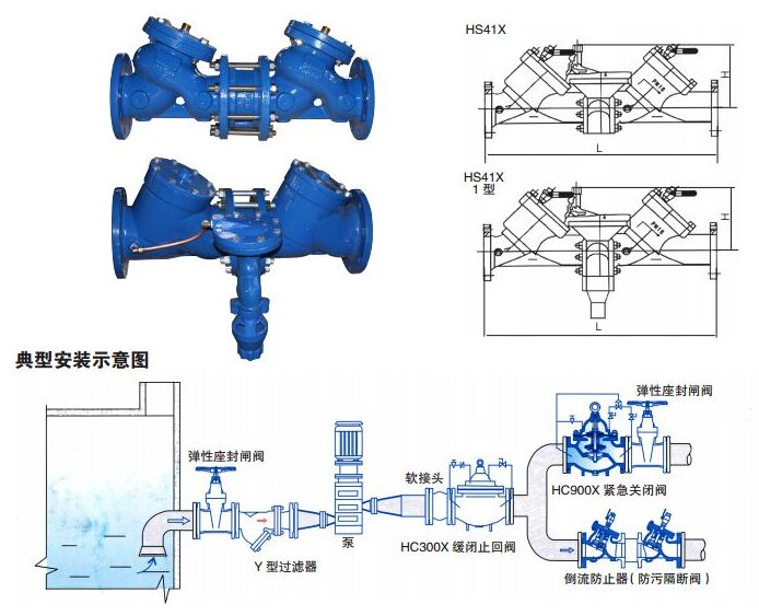 HS41X防污隔断阀安装示意结构图