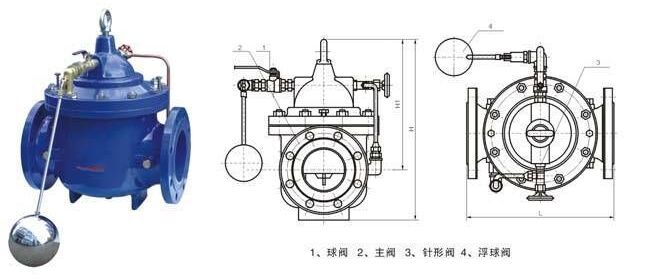 100X遥控浮球阀结构图