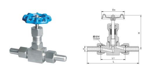 J23W,J21W外螺纹针型阀结构图