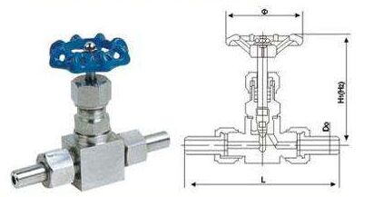 外螺纹针型阀J21W,J23W结构图