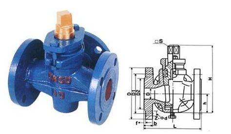 三通法兰铜芯旋塞阀结构图