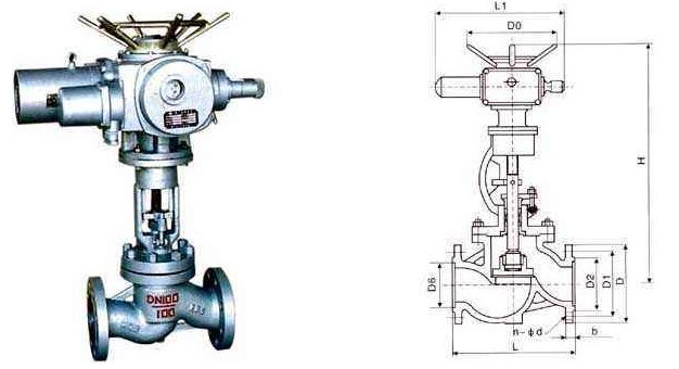 电动法兰截止阀结构图