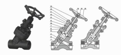 压力自紧式Y型钢锻截止阀结构图