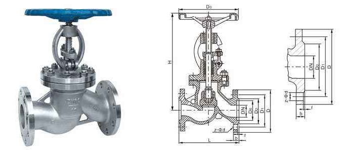 J41H手动法兰截止阀结构图