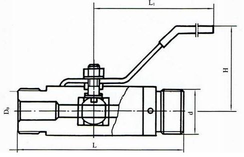 Q21F外螺纹球阀结构图