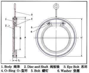 对夹薄型止回阀结构图