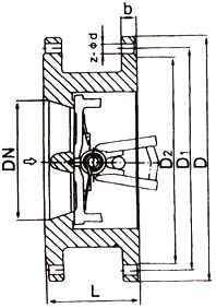 双瓣旋启式止回阀H46F结构图