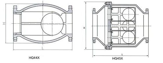 HQ45X微阻球形止回阀结构图