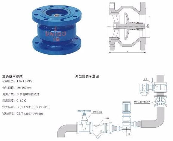 HC41X消声止回阀结构图