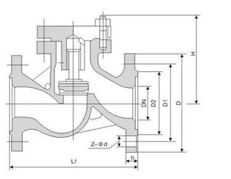 H41H不锈钢升降式止回阀结构图