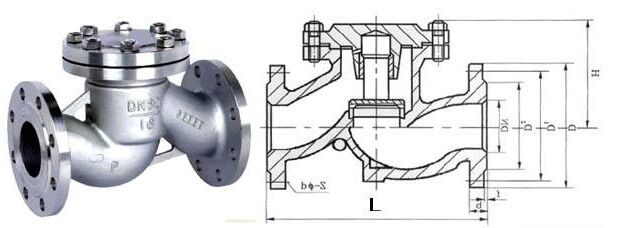 H41W升降式止回阀结构图