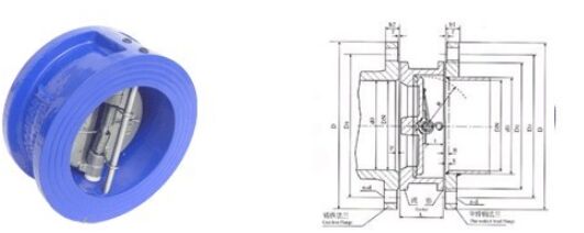 H77X对夹式双瓣止回阀结构图
