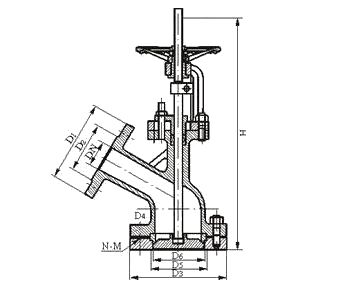 HG5手动上展式放料阀结构图